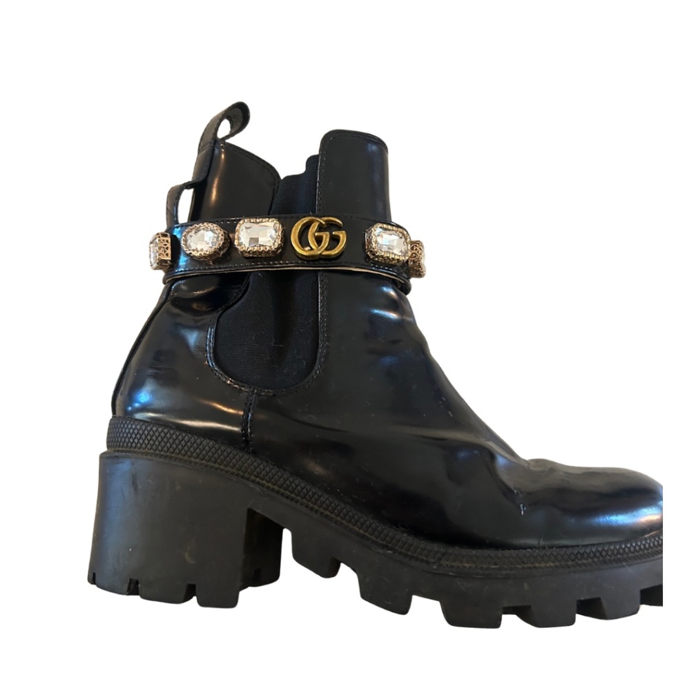 Gucci Patent Leather Chelsea Boots